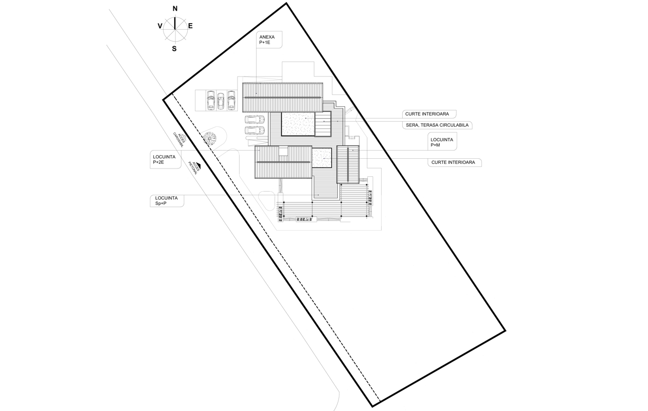 Planul de situatie al locuintei si atelierului de creatie in Ciofliceni, Ilfov