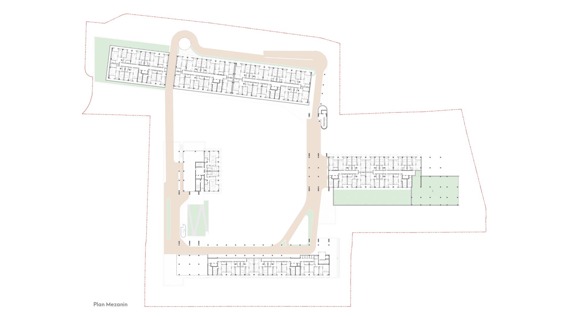 Planul tehnic mezanin al Ansamblului rezidential Qualis Brasov